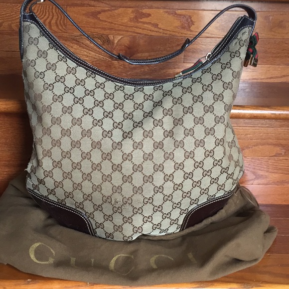 Gucci Monogram Hobo Handbag - Picture 1 of 8